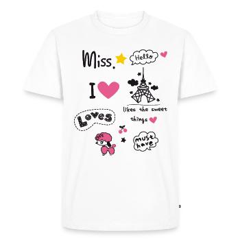 Girl love paris yoga scribble trip french cadeau - T-shirt Premium bio Homme - blanc - Devant - Nico (187cm)