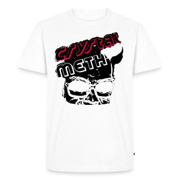 Crystal M - Men's Premium Organic T-Shirt - white - Front - Nico (187cm)