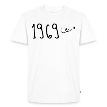 1969 Anniversary 1969 Retro 1969 - Men's Premium Organic T-Shirt - white - Front - Nico (187cm)