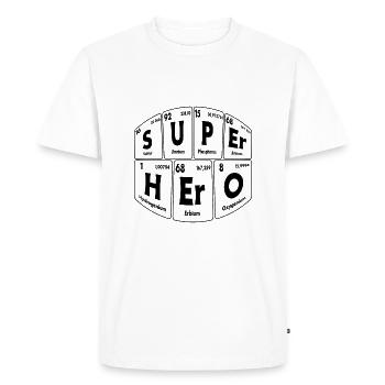Héros super héros Chimique Tableau périodique - T-shirt Premium bio Homme - blanc - Devant - Nico (187cm)