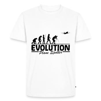 Plane Spotter Airplane Watch evolution Funny - Men's Premium Organic T-Shirt - white - Front - Nico (187cm)