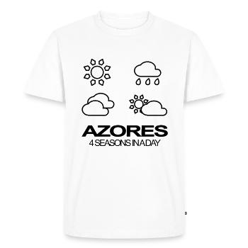 Açores 4 saisons dans une journée - T-shirt Premium bio Homme - blanc - Devant - Nico (187cm)