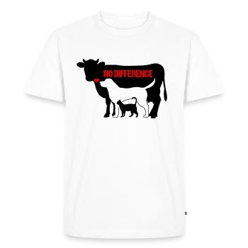 Animaux vache chien chat AUCUN DIFFÉRENCE cadeau végétalien - T-shirt Premium bio Homme - blanc - Devant - Nico (187cm)
