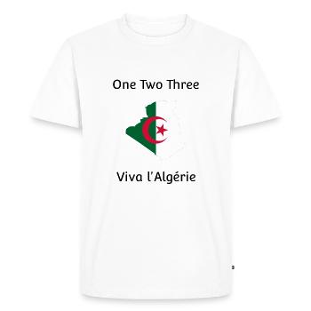 One Two Three Viva l'Algérie - T-shirt Premium bio Homme - blanc - Devant - Nico (187cm)