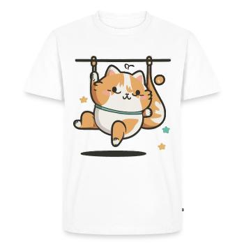 Félin flexible - T-shirt Premium bio Homme - blanc - Devant - Nico (187cm)