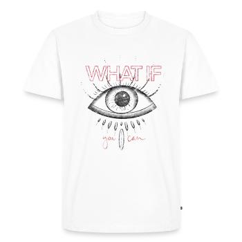 Eye-Opener | vintage-red - Männer Premium Bio T-Shirt - Weiß - Vorne - Nico (187cm)