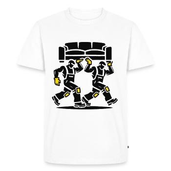 Moving, Mover, Mover, Removal Helper - Men's Premium Organic T-Shirt - white - Front - Nico (187cm)