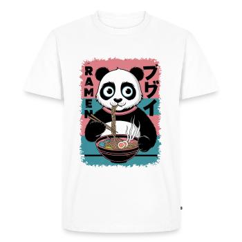 Kawaii Panda Ramen Style Japon Design - T-shirt Premium bio Homme - blanc - Devant - Nico (187cm)