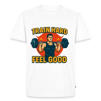 Funny Fitness uWorkout Shirt for Bodybuilders - Men's Premium Organic T-Shirt - white - Front - Nico (187cm)
