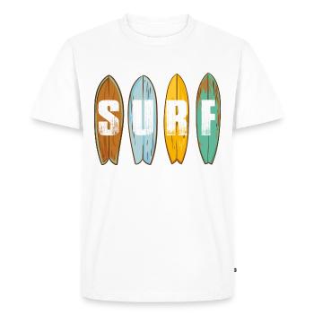 Surfer shirt Surf - Surfen, Surfing, Surfboards - Men's Premium Organic T-Shirt - white - Front - Nico (187cm)