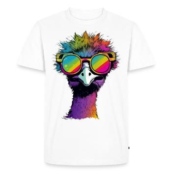 Mila the ostrich - Men's Premium Organic T-Shirt - white - Front - Nico (187cm)