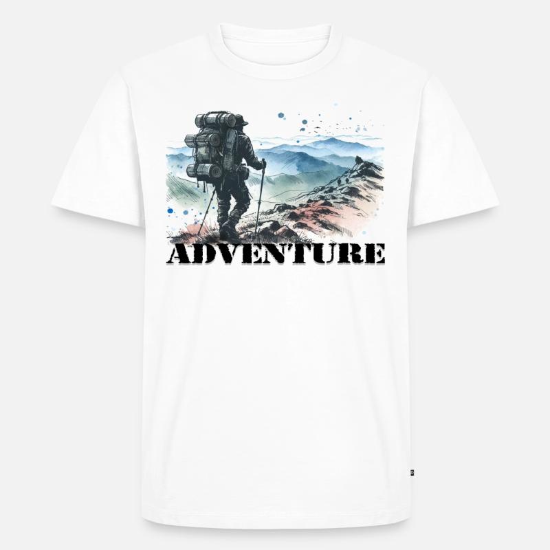 Adventure - Männer Premium Bio T-Shirt - Weiß