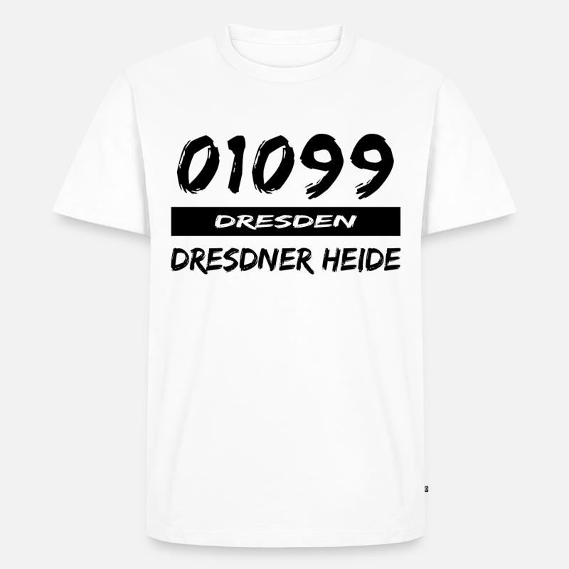 01099 Dresden Dresdner Heide tshirt - Männer Premium Bio T-Shirt - Weiß