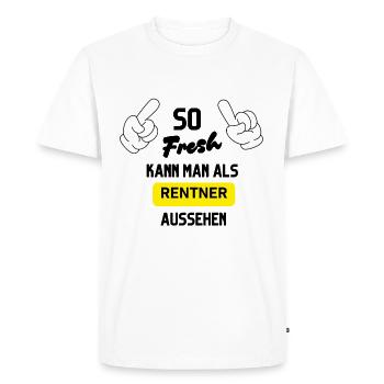 Jeune retraité - T-shirt Premium bio Homme - blanc - Devant - Nico (187cm)