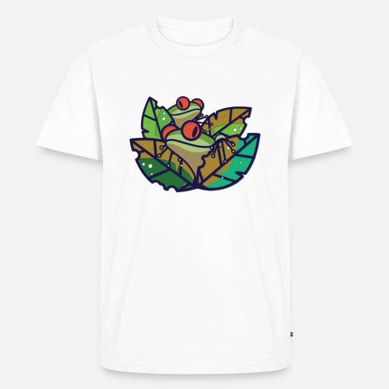 Frosch - Frösche im Teich - Männer Premium Bio T-Shirt - Weiß