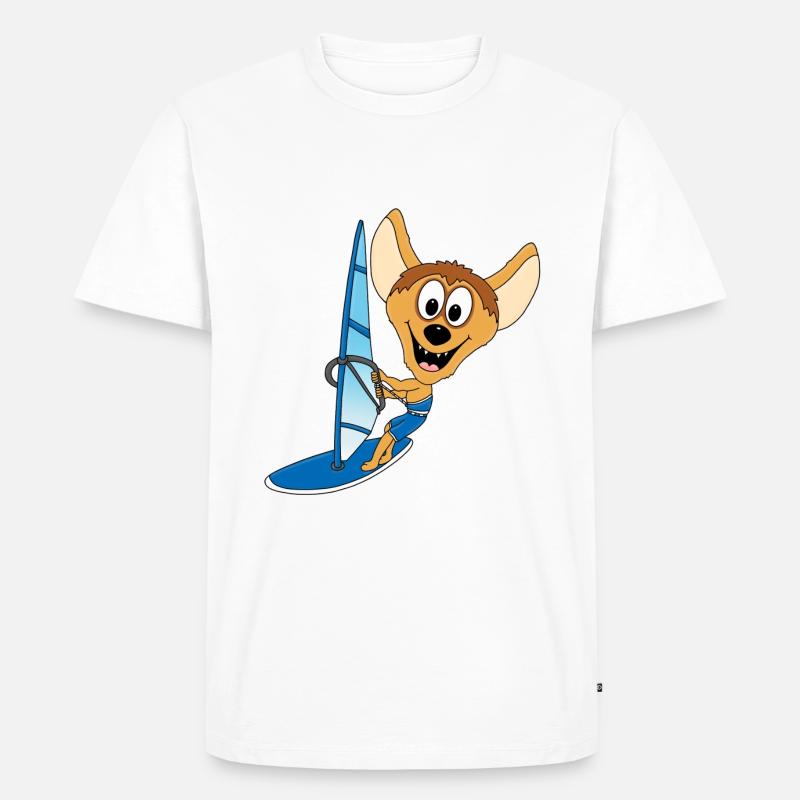 WINDSURFER - SURFER - HYÄNE - WASSERSPORT - Männer Premium Bio T-Shirt - Weiß