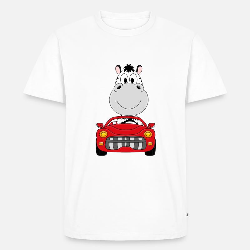 ZEBRA - AUTO - TIER - TIERISCH - Männer Premium Bio T-Shirt - Weiß