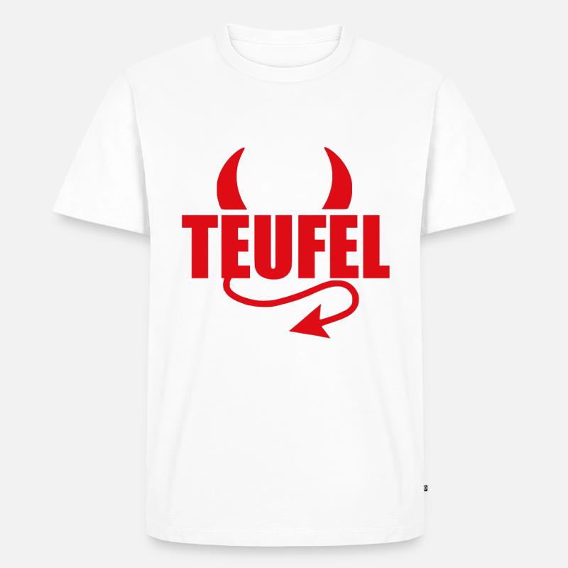 TEUFEL - HÖLLE - TEUFLISCH - TEUFELCHEN - Männer Premium Bio T-Shirt - Weiß