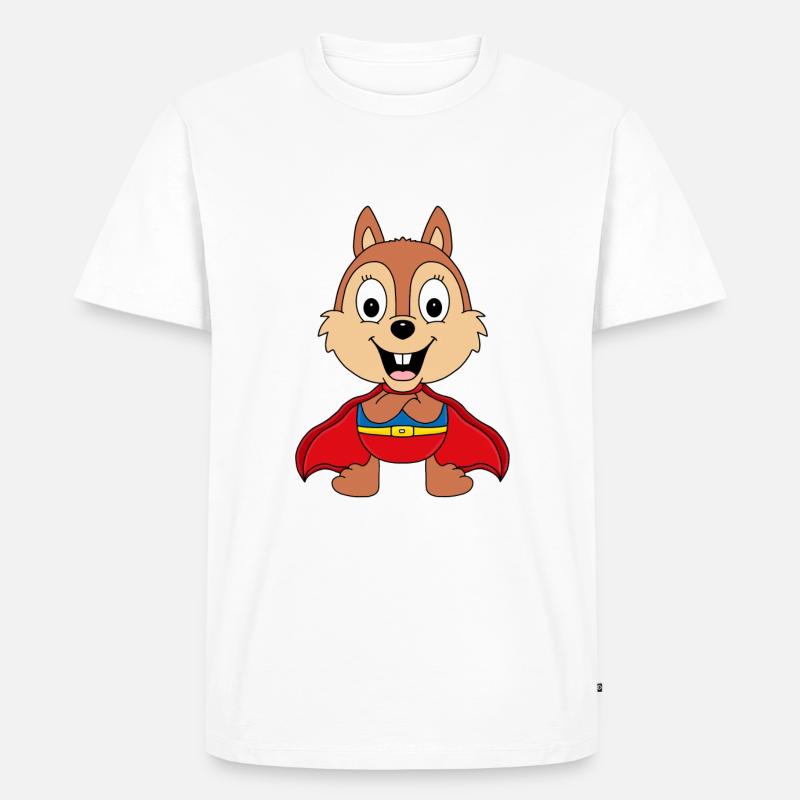SUPERHELD - EICHHÖRNCHEN - TIER - TIERISCH - Männer Premium Bio T-Shirt - Weiß