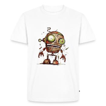 Robot Déglingo - Men's Premium Organic T-Shirt - white - Front - Nico (187cm)