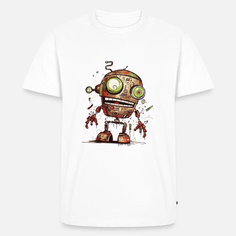 Roboter Déglingo - Männer Premium Bio T-Shirt - Weiß