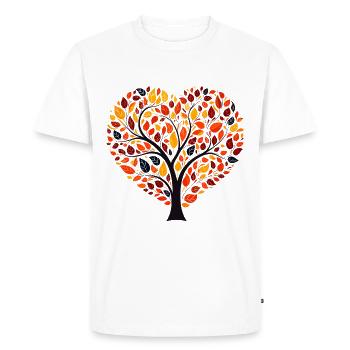 Arbre de cœur - T-shirt Premium bio Homme - blanc - Devant - Nico (187cm)