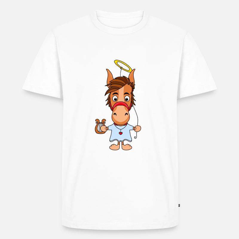 PFERD - PONY - ENGEL - Männer Premium Bio T-Shirt - Weiß