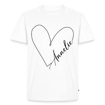 Annelie Name Heart Line - Men's Premium Organic T-Shirt - white - Front - Nico (187cm)
