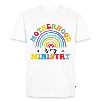 La maternité est mon ministère - T-shirt Premium bio Homme - blanc - Devant - Nico (187cm)