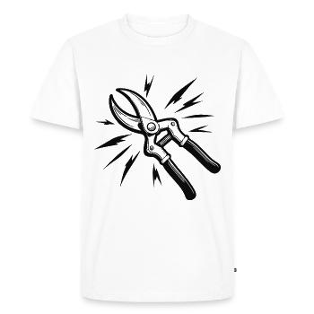 Cool garden shears design for the gardener - Men's Premium Organic T-Shirt - white - Front - Nico (187cm)