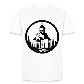 Les églises de Ghotian conçues pour les amateurs de construction - T-shirt Premium bio Homme - blanc - Devant - Nico (187cm)
