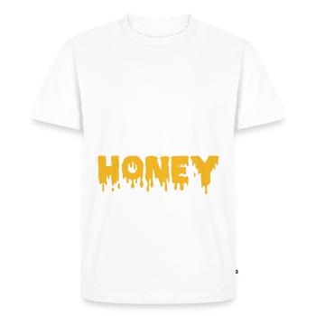 honey badger - Men's Premium Organic T-Shirt - white - Front - Nico (187cm)