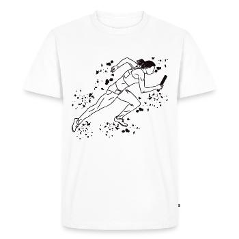 Coureur de relais, Course de relais, Course de relais, Course de relais - T-shirt Premium bio Homme - blanc - Devant - Nico (187cm)