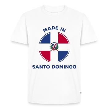 Santo Domingo - Men's Premium Organic T-Shirt - white - Front - Nico (187cm)