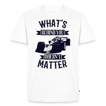 ce qui est derrière vous n’a pas d’importance - T-shirt Premium bio Homme - blanc - Devant - Nico (187cm)
