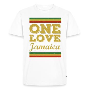un amour jamaïque - T-shirt Premium bio Homme - blanc - Devant - Nico (187cm)