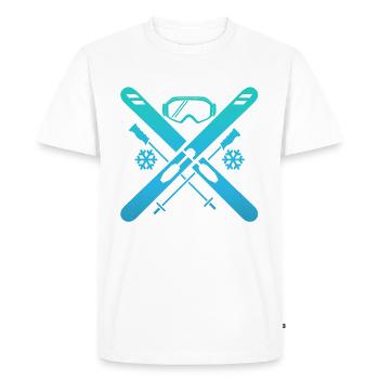 Ski, skier, skiing, christmas - Men's Premium Organic T-Shirt - white - Front - Nico (187cm)