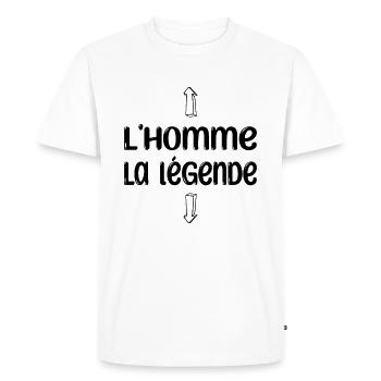 l'homme, la légende humour collègue drôle - T-shirt Premium bio Homme - blanc - Devant - Nico (187cm)