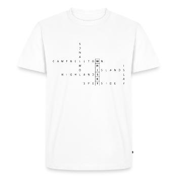 Mots croisés de régions d'Écosse - T-shirt Premium bio Homme - blanc - Devant - Nico (187cm)