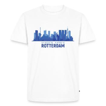 La ligne d’horizon de Rotterdam : la silhouette d’une ville moderne - T-shirt Premium bio Homme - blanc - Devant - Nico (187cm)