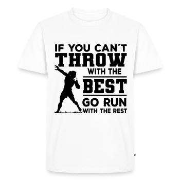 Shot put - Men's Premium Organic T-Shirt - white - Front - Nico (187cm)
