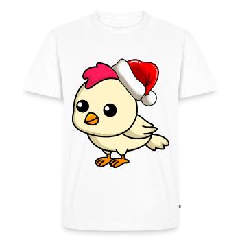 Chicken Comic Christmas - Men's Premium Organic T-Shirt - white - Front - Nico (187cm)