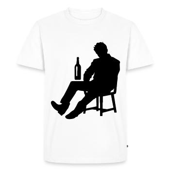 Homme ivre buvant ivre - T-shirt Premium bio Homme - blanc - Devant - Nico (187cm)