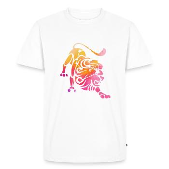 Lion Signe astrologique Horoscope Astrologie - T-shirt Premium bio Homme - blanc - Devant - Nico (187cm)