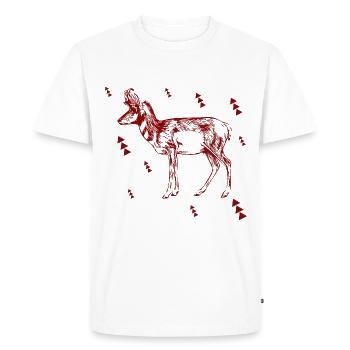Cerf - Forêt - Nature - Bien-être animal - T-shirt Premium bio Homme - blanc - Devant - Nico (187cm)