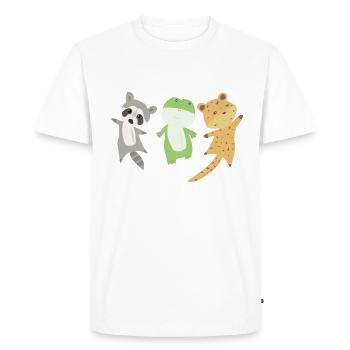 Raccoon Frog Leopard Animal Lovers Animals - Men's Premium Organic T-Shirt - white - Front - Nico (187cm)
