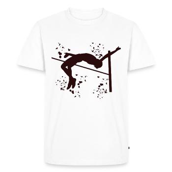 Saut en hauteur Aquarelle Saut en hauteur - T-shirt Premium bio Homme - blanc - Devant - Nico (187cm)