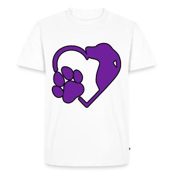 Patte de coeur de chien. - T-shirt Premium bio Homme - blanc - Devant - Nico (187cm)