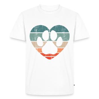 Rétro refuge chien Sauvetage animaux Refuge pour chiens - T-shirt Premium bio Homme - blanc - Devant - Nico (187cm)
