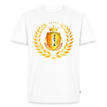 PLAISIR INFINI Les Mains Astrale Royal - T-shirt Premium bio Homme - blanc - Devant - Nico (187cm)